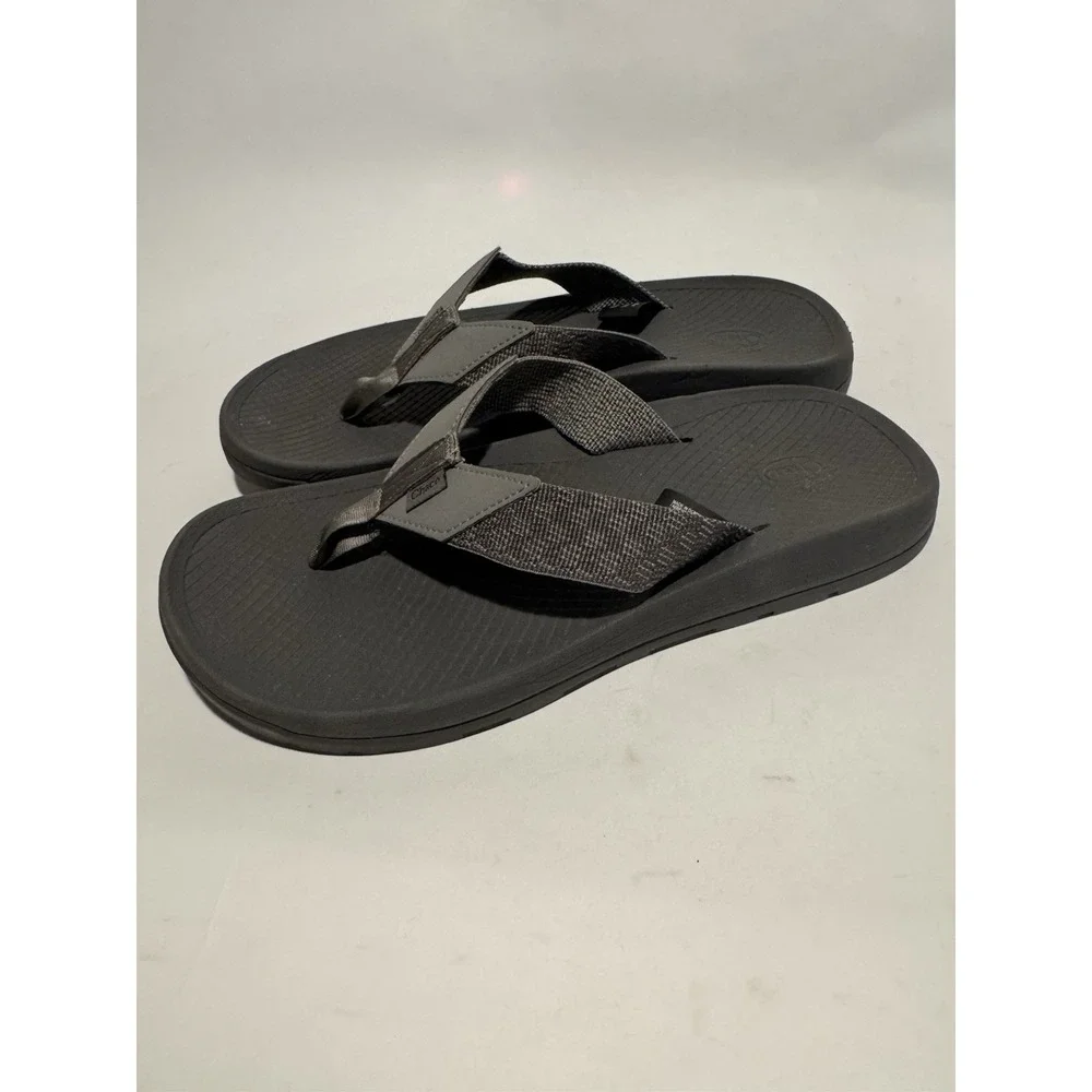 Chaco Flip Sandals Mens 7 Pitch Grey Lowdown Thong LUVSEAT Arch Support Vegan